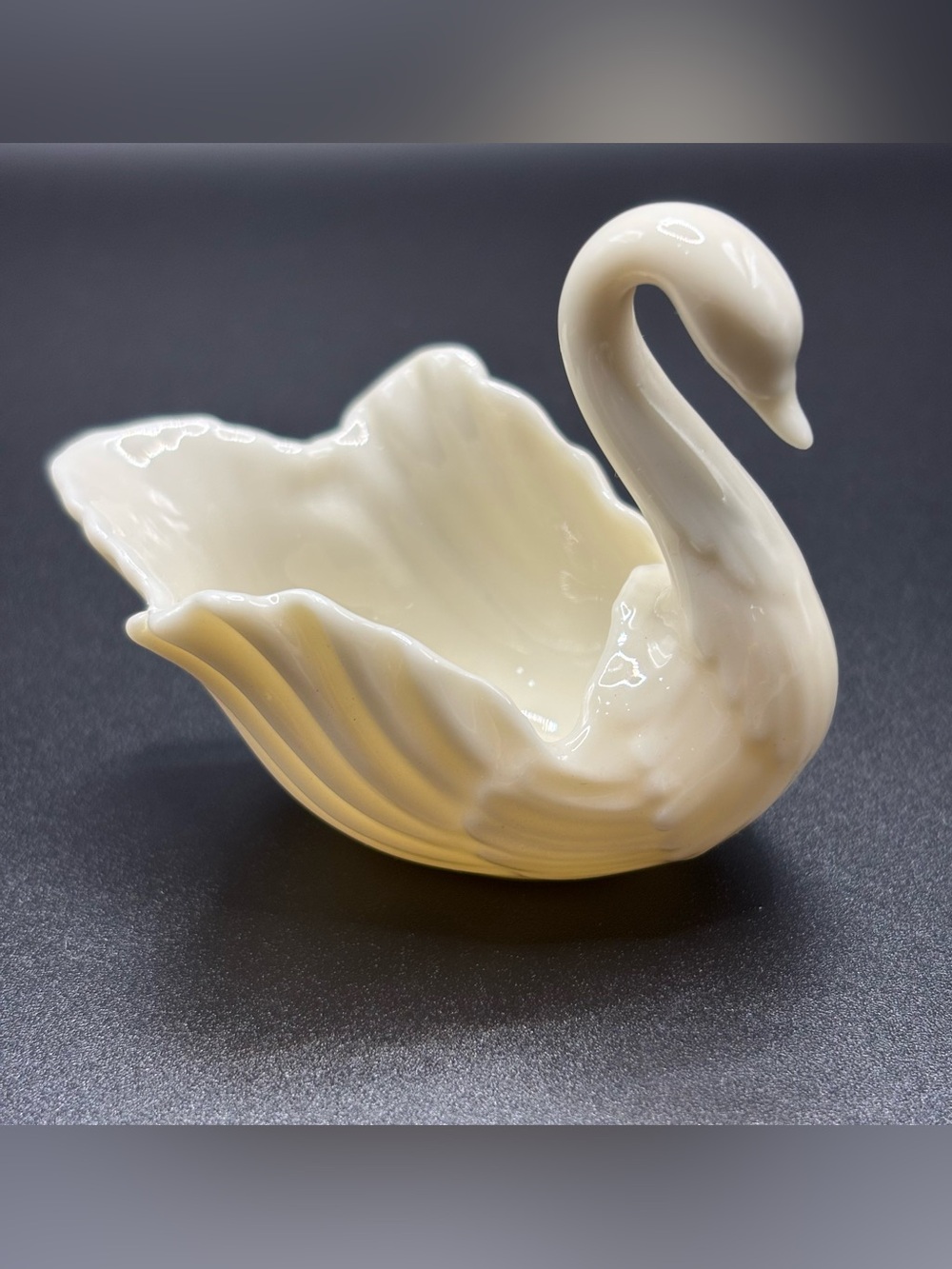 Vintage Lenox Ivory Porcelain Miniature Swan Dish - 2" Excellent Condition